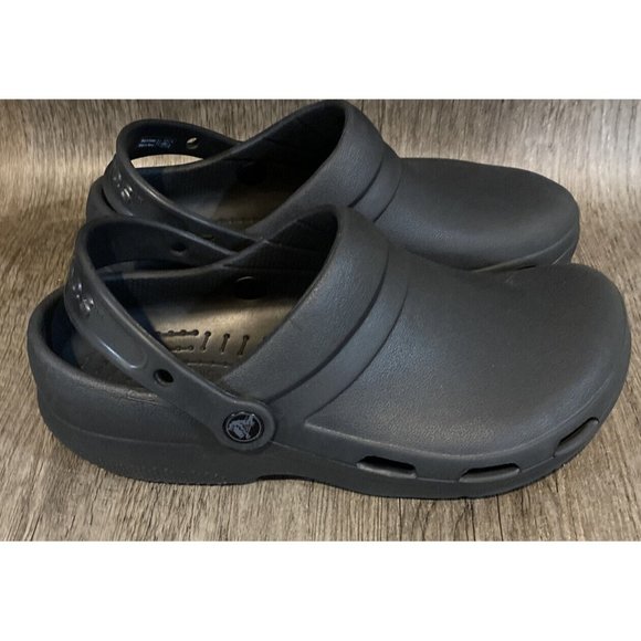 Crocs Nurse Chef Closed Toe Work Shoes W 9 M 8 Black - Picture 2 of 5